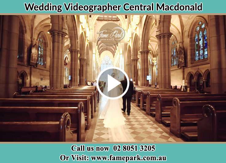 Bride and Groom walking at the aisle Central Macdonald NSW 2775