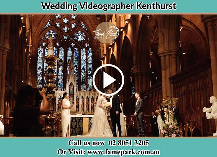 Bride and Groom kissed at the altar Kenthurst NSW 2155