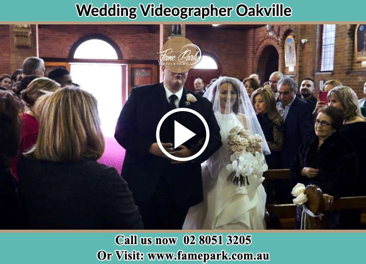 Bride and Groom walking at the aisle Oakville NSW 2765