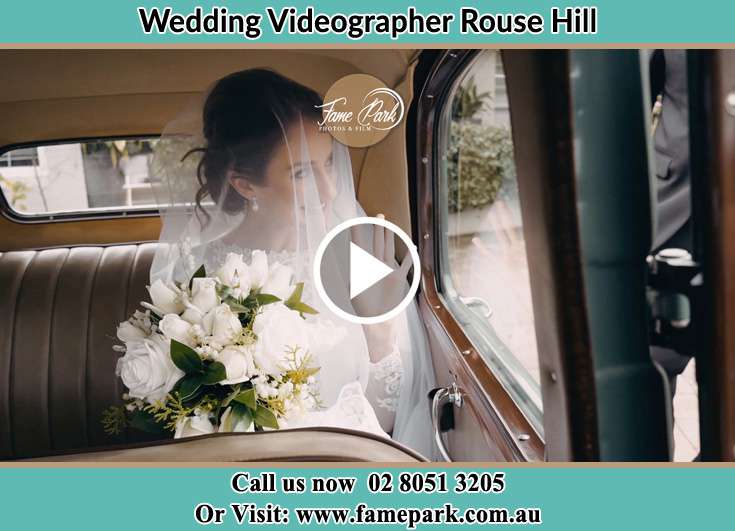 Bride inside the bridal car Rouse Hilll NSW 2155