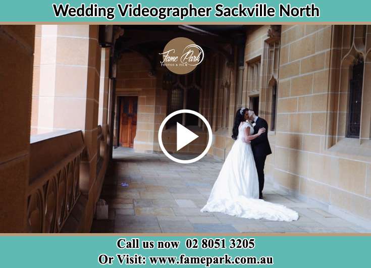 Bride and Groom kissed at the hallway Sackville North NSW 2756